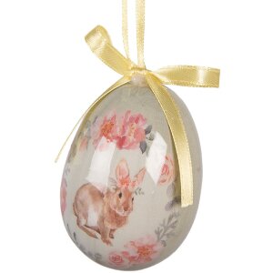 Decorazione a sospensione uovo Clayre & Eef Set da 9 pezzi Verde Rosa Ø 5x8 cm