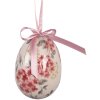 Set di 9 decorazioni a sospensione uova Clayre & Eef Rosa e Bianco Ø 5x8 cm
