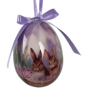 Set di 9 appendini a forma di uovo Clayre & Eef colorati Ø 5x8 cm