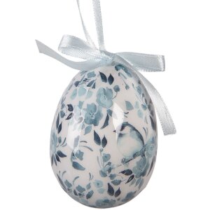 Set di 9 appendi uovo Clayre & Eef Bianco e Blu Ø 5x8 cm