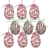 Set di 9 pendenti decorativi Clayre & Eef Uovo Bianco e Rosa Ø 5x8 cm