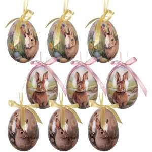 Set di 9 uova a sospensione Clayre & Eef Ø 5x8 cm