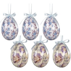 Set da 6 decorazioni a sospensione a forma di uovo Clayre...