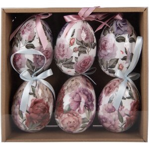 Set di 6 decorazioni appese a forma di uovo Clayre &...