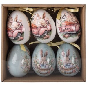 Decorazione a sospensione uova Clayre & Eef Set 6...