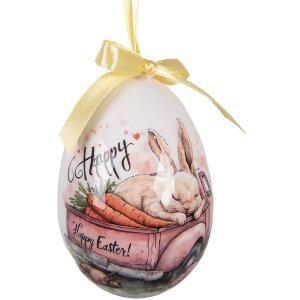 Decorazione a sospensione uova Clayre & Eef Set 6 pezzi multicolori Ø 7x10 cm