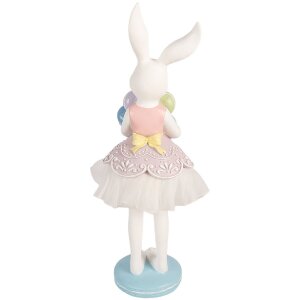 Decorazione coniglio Clayre & Eef Bianco-Viola 18x17x54 cm