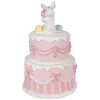 Decorazione torta Clayre & Eef 6PR5947 bianco e rosa Ø 18x28 cm