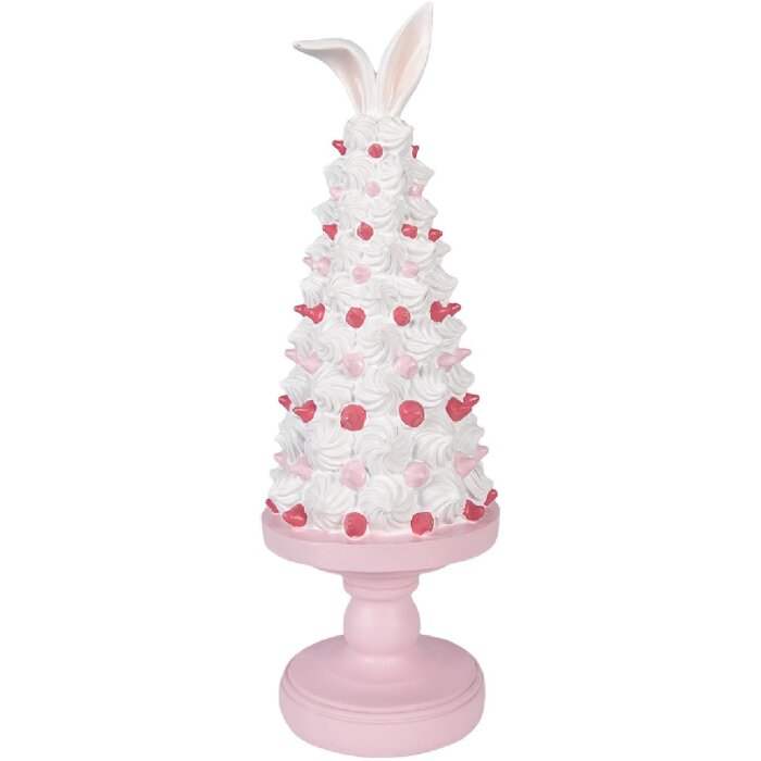 Decorazione torta Clayre & Eef Ø 14x39 cm Rosa-Bianco