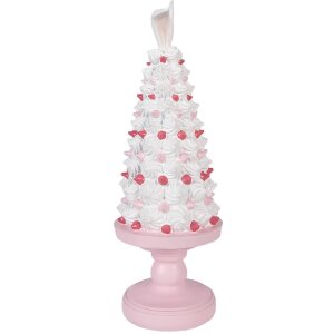 Decorazione torta Clayre & Eef Ø 14x39 cm Rosa-Bianco