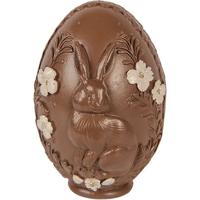 Decorazione uovo Clayre & Eef 6PR6012 marrone-bianco Ø 9x13 cm