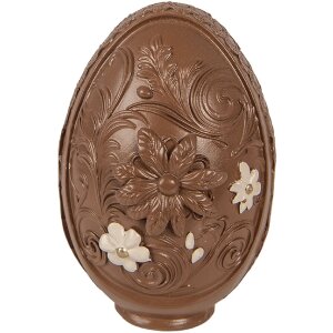 Decorazione uovo Clayre & Eef 6PR6013 Bianco-Marrone Ø 9x13 cm