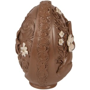 Decorazione uovo Clayre & Eef 6PR6013 Bianco-Marrone Ø 9x13 cm