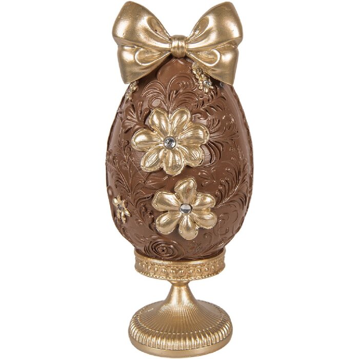 Decorazione a forma di uovo Clayre & Eef 10x9x21 cm Marrone-Gold