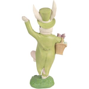 Decorazione con coniglio Clayre & Eef Bianco-Verde 19x15x36 cm