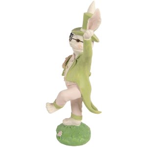 Decorazione con coniglio Clayre & Eef Bianco-Verde 19x15x36 cm