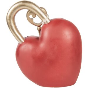 Decorazione Cuore con Chiave Clayre & Eef Rosso Oro 22x9x30 cm