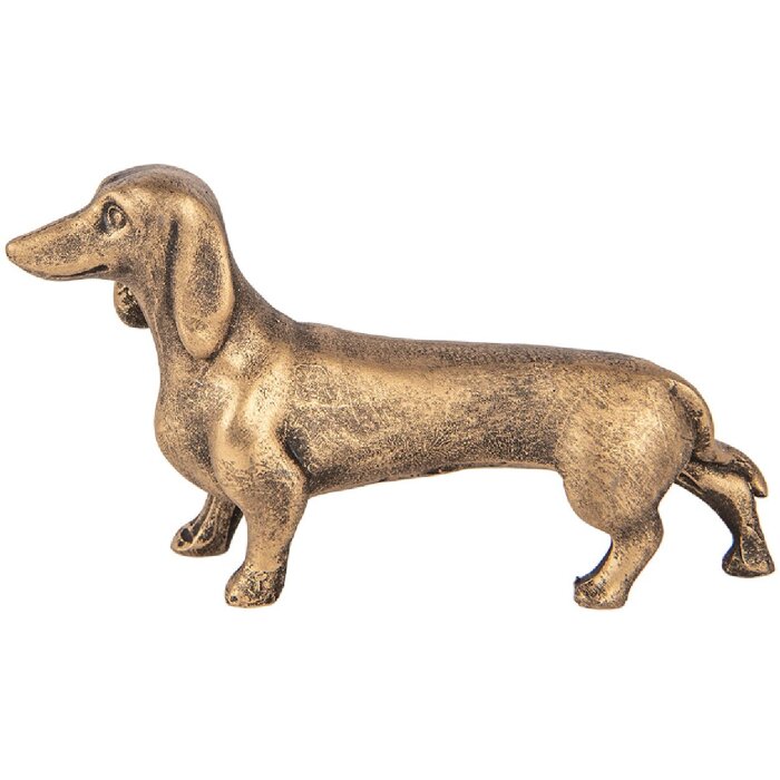 Decorazione cane Clayre & Eef tono marrone-bronzo 14x4x8 cm