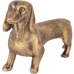 Decorazione cane Clayre & Eef tono marrone-bronzo 14x4x8 cm