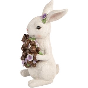 Decorazione con coniglietto Clayre & Eef Bianco-Bruno 17x16x30 cm