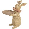 Decorazione coniglio con ciotola Clayre & Eef beige oro 31x20x33 cm