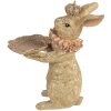 Decorazione coniglio con ciotola Clayre & Eef beige oro 31x20x33 cm
