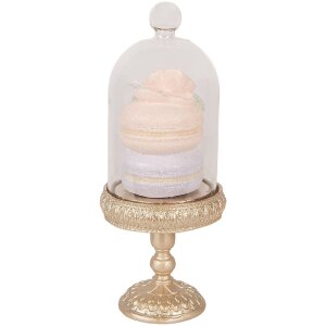 Cornice in vetro Clayre & Eef 6PR6010 con decorazione dorata e rosa Ø 7x17 cm