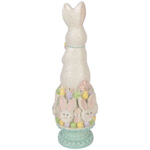 Decorazione coniglio Clayre & Eef Bianco-Rosa 12x11x34 cm