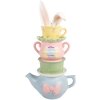 Decorazione Tea Pot Clayre & Eef con tazze impilate blu 16x11x29 cm