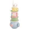 Decorazione Tea Pot Clayre & Eef con tazze impilate blu 16x11x29 cm