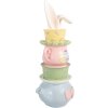 Decorazione Tea Pot Clayre & Eef con tazze impilate blu 16x11x29 cm