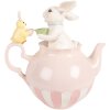 Decorazione con coniglio Clayre & Eef bianco e rosa 20x14x20 cm