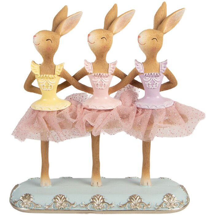 Decorazione coniglietto Clayre & Eef 6PR5943 23x8x25 cm Marrone-Rosa