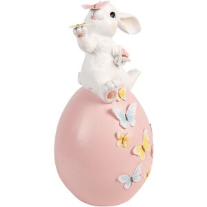 Decorazione coniglio su uovo Clayre & Eef Bianco Rosa...