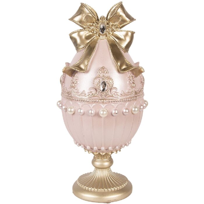 Decorazione uovo Clayre & Eef 6PR5950 Ø 15x31 cm Rosa-Gold