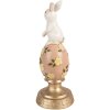 Decorazione coniglietto su uovo Clayre & Eef Bianco Rosa Ø 10x26 cm
