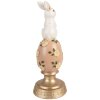 Decorazione coniglietto su uovo Clayre & Eef Bianco Rosa Ø 10x26 cm