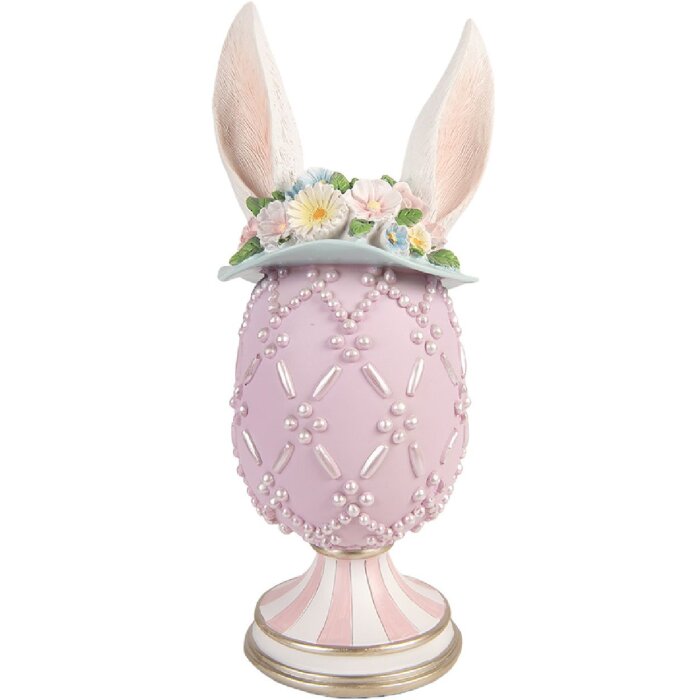 Decorazione uovo Clayre & Eef violettocarico-bianco Ø 13x30 cm