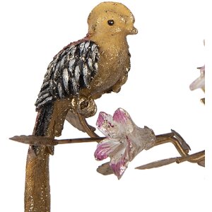 Portacandele Uccelli Clayre & Eef Oro-Arancio 26x16x36 cm