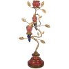 Supporto per candele Clayre & Eef Uccelli Oro Rosso 16x9x33 cm
