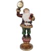 Decorazione Babbo Natale con orologio Clayre & Eef rosso oro 15x13x39 cm