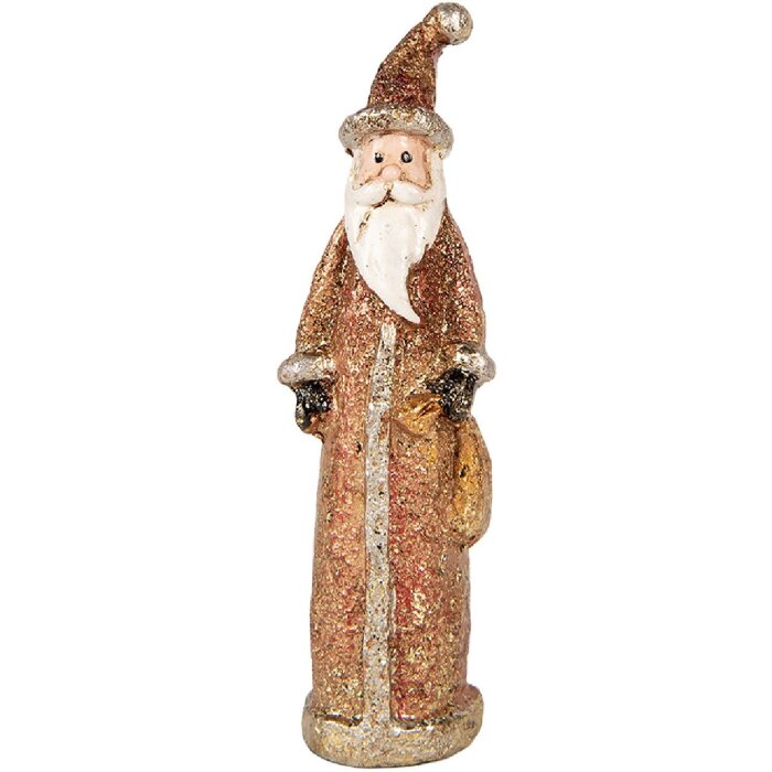 Decorazione di Natale Babbo Natale Clayre & Eef Rosso-Oro 4x3x12 cm