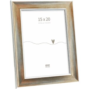 Cornice per foto Deknudt S244 Bronzo 15x20 cm media larghezza profilo a becco di pavone finitura legno
