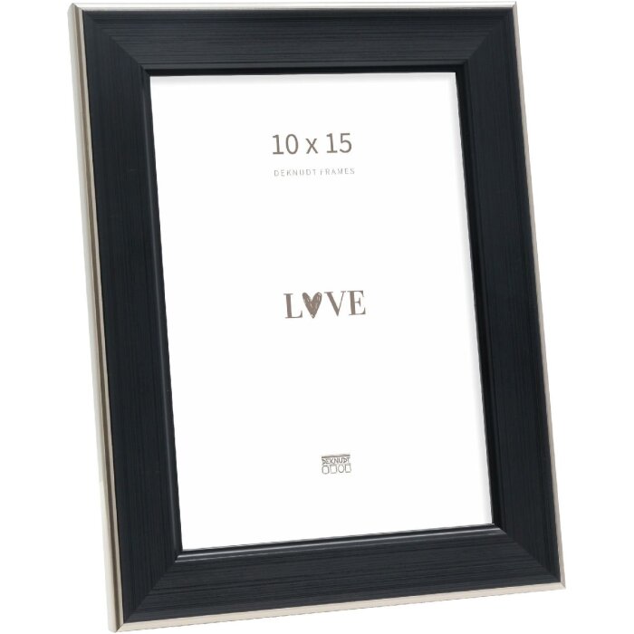 Cornice per foto Deknudt S244 nera con bordo argentato 10x15 cm