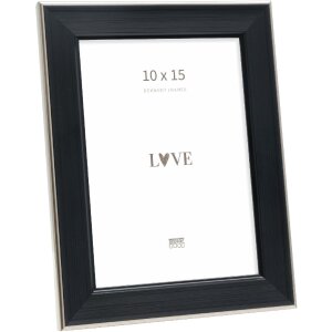Cornice per foto Deknudt S244 nera con bordo argentato...