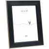 Cornice per foto Deknudt S244 nera con bordo argentato 13x18 cm