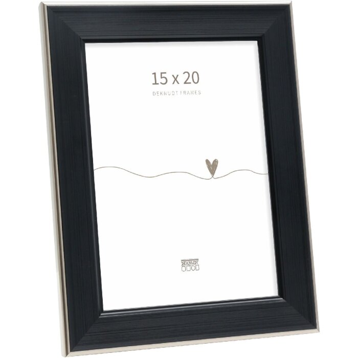 Cornice per foto Deknudt S244 nera con bordo argento 15x20 cm