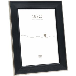 Cornice per foto Deknudt S244 nera con bordo argento...