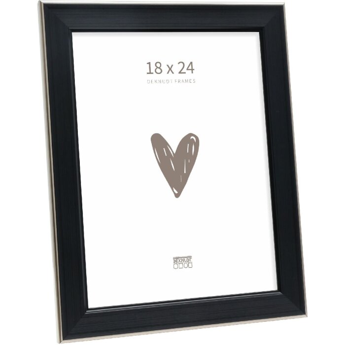 Cornice per foto Deknudt S244 Nera con bordo Argento 18x24 cm