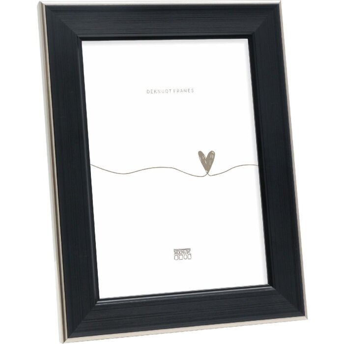 Cornice per foto Deknudt S244 nera con bordo argentato 21x29,7 cm